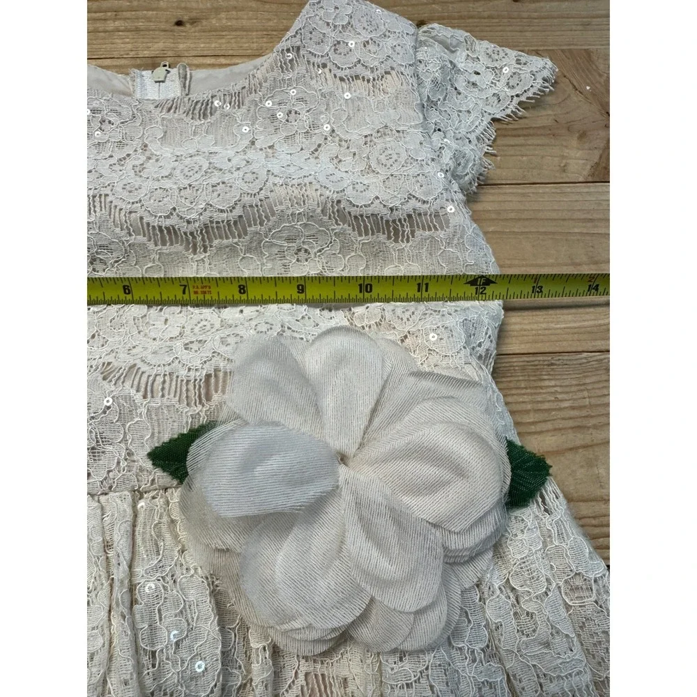 Rare Editions‎ Girls Lace Dress Flower Accent Ivory Formal Special Occasion 6X